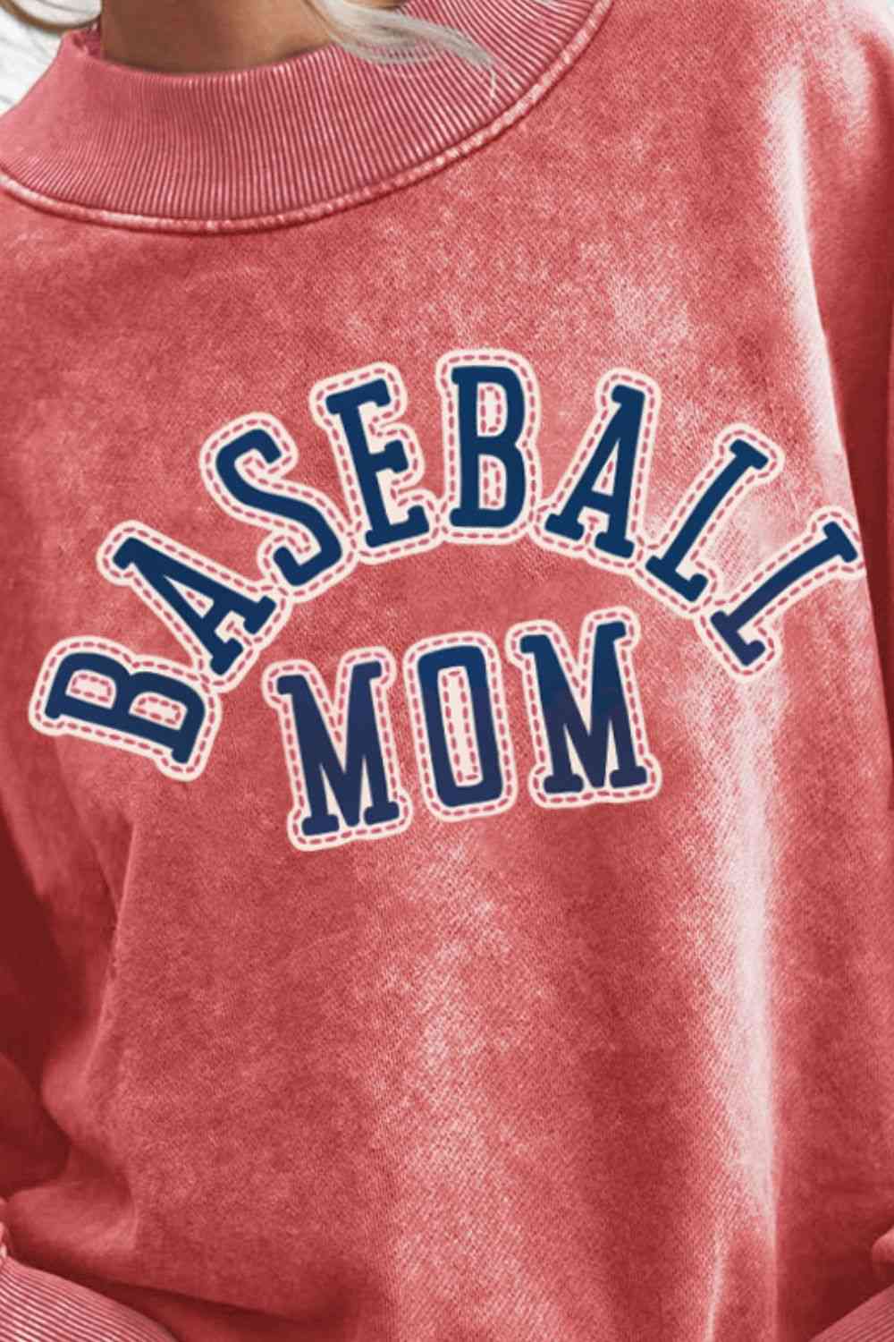 BASEBALL MOM Graphic Drop Shoulder Sweatshirt